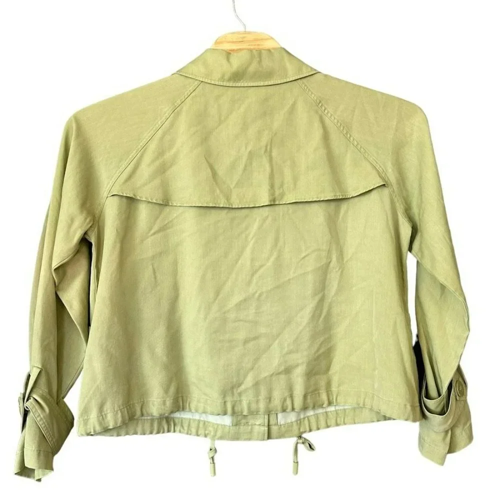 Soft Surroundings Sage Green‎ Tie Hem Tencel Jacket Womens L